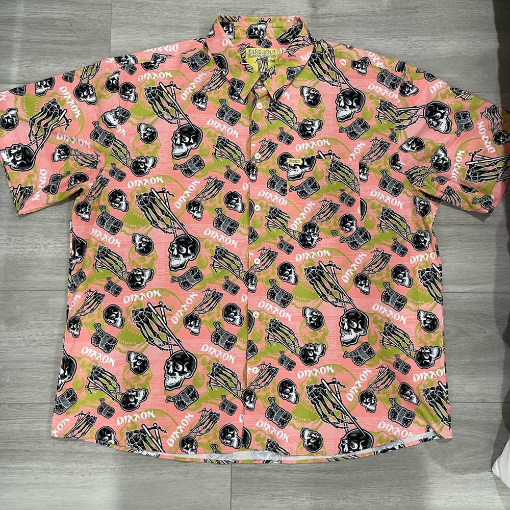 Dixxon Flannel Co Shirt Mens Tuna Town Short Sleeve Party Shirt Pink 5X